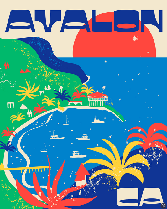 Avalon Catalina Island Art Poster Print Travel Poster Catalina Island